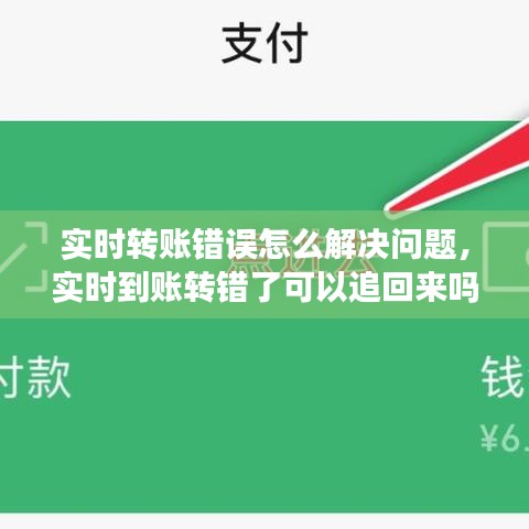 實(shí)時(shí)轉(zhuǎn)賬錯(cuò)誤怎么解決問題，實(shí)時(shí)到賬轉(zhuǎn)錯(cuò)了可以追回來嗎? 