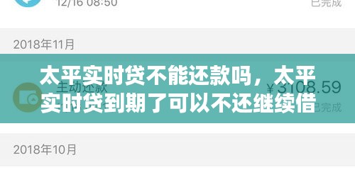 太平實(shí)時(shí)貸不能還款嗎，太平實(shí)時(shí)貸到期了可以不還繼續(xù)借么 