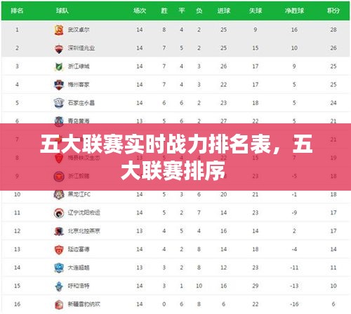 五大聯(lián)賽實(shí)時(shí)戰(zhàn)力排名表，五大聯(lián)賽排序 