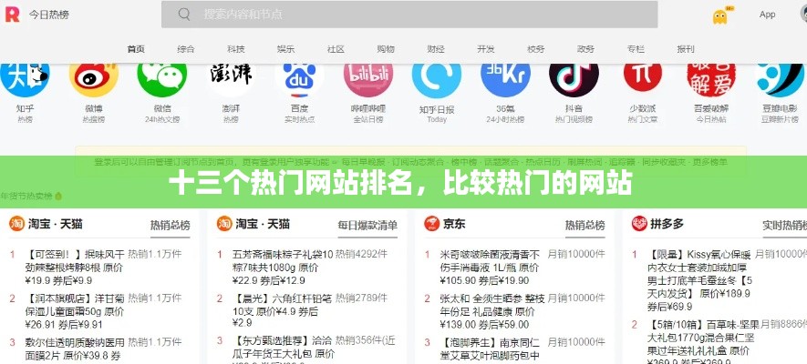 十三個熱門網(wǎng)站排名，比較熱門的網(wǎng)站 