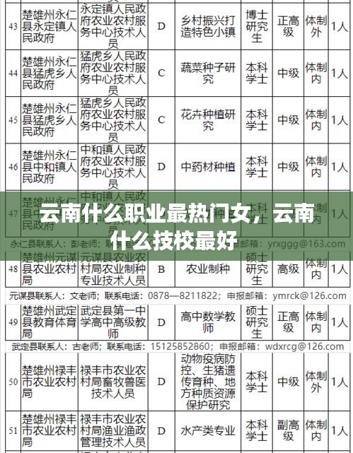 云南什么職業(yè)最熱門女，云南什么技校最好 