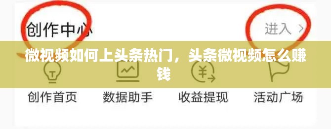 微視頻如何上頭條熱門(mén)，頭條微視頻怎么賺錢(qián) 