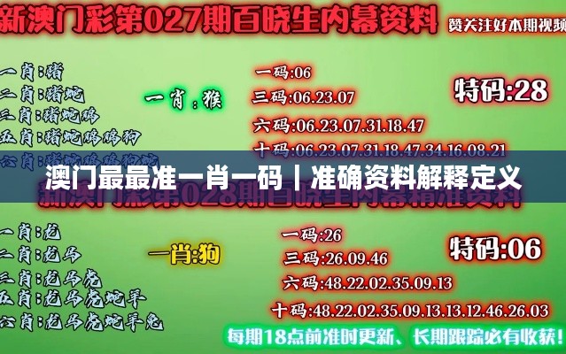 澳門最最準一肖一碼｜準確資料解釋定義