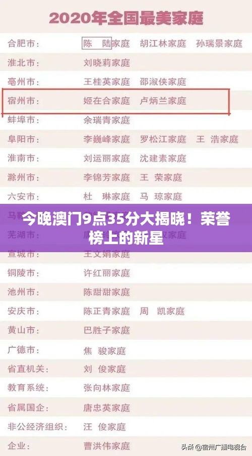 今晚澳門(mén)9點(diǎn)35分大揭曉！榮譽(yù)榜上的新星