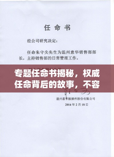 專題任命書揭秘，權(quán)威任命背后的故事，不容錯(cuò)過！