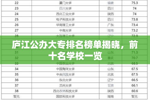 廬江公辦大專排名榜單揭曉，前十名學(xué)校一覽