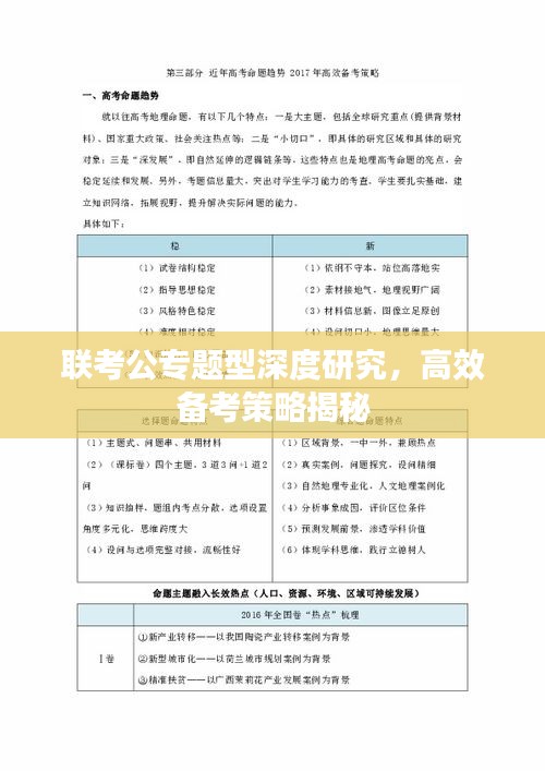 聯(lián)考公專題型深度研究，高效備考策略揭秘