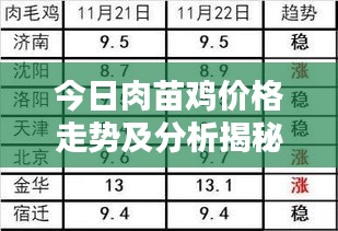 今日肉苗雞價(jià)格走勢及分析揭秘