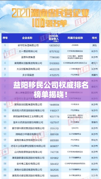 益陽(yáng)移民公司權(quán)威排名榜單揭曉！