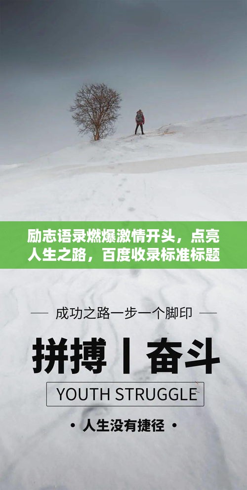 勵(lì)志語錄燃爆激情開頭，點(diǎn)亮人生之路，百度收錄標(biāo)準(zhǔn)標(biāo)題！