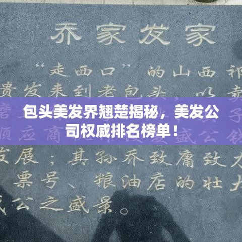 包頭美發(fā)界翹楚揭秘，美發(fā)公司權(quán)威排名榜單！