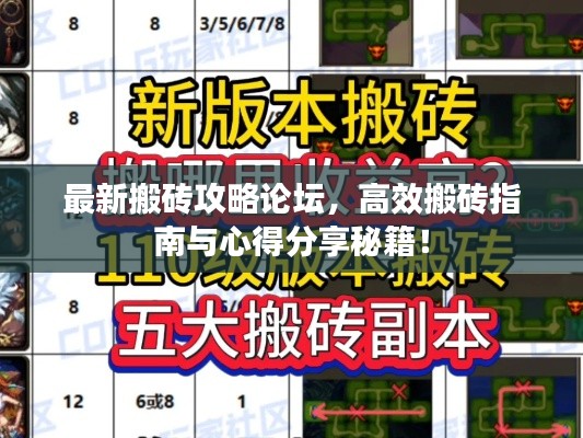 最新搬磚攻略論壇，高效搬磚指南與心得分享秘籍！