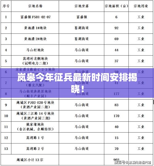 嵐皋今年征兵最新時間安排揭曉！