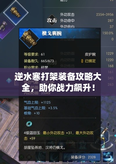 逆水寒打架裝備攻略大全，助你戰(zhàn)力飆升！