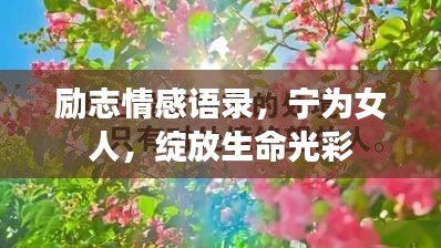 勵志情感語錄，寧為女人，綻放生命光彩