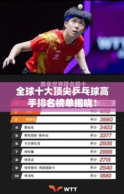 全球十大頂尖乒乓球高手排名榜單揭曉！
